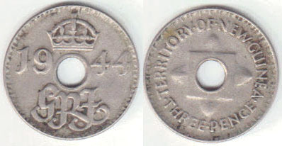 1944 New Guinea Threepence A001038